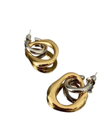 Zarcillo dorado con plateado