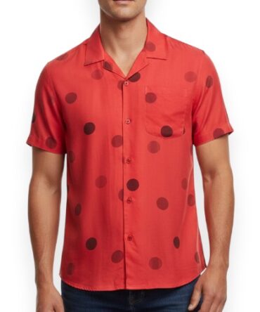 Camisa Rosa Estampado Lunares