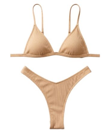 Traje de Baño Triangulo Nude Acanalado Panty Hilo