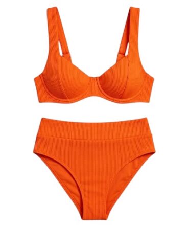 Traje de Baño Acanalado Naranja