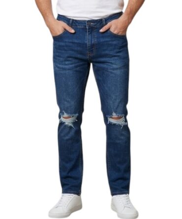 Jean RR Skinny Roto Azul Medio