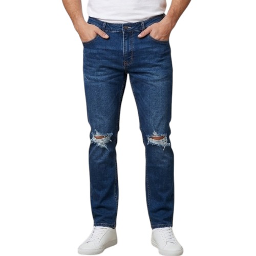 Jean RR Skinny Roto Azul Medio