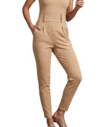 Pantalon pretina ancha beige