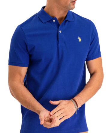 Chemise Polo Azul Rey Logo Amarillo
