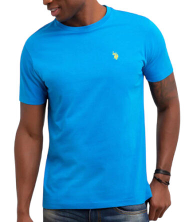 Franela Polo Assn Azul con Logo Amarillo