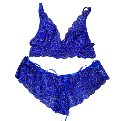 Conjunto Azul Rey con Hilo Dorado NN