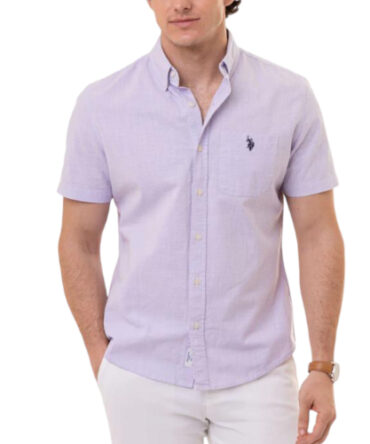 Camisa Manga Corta Polo Lineas Lila #12