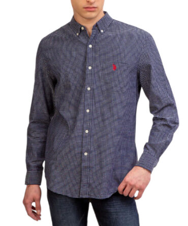 Camisa Manga Larga Polo Azul