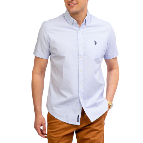 Camisa Manga Corta Polo Azul #18