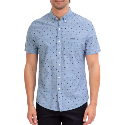 Camisa Polo Azul Con Estrellas negras