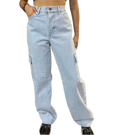 Pantalón Cargo Azul Claro