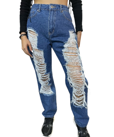 Mom Jean denim blud azul roto