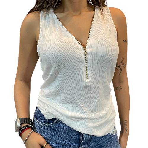 Blusa Blanca Cierre