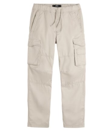 Pantalón Hollister Beige, Slim Straight Cargo Pull-On