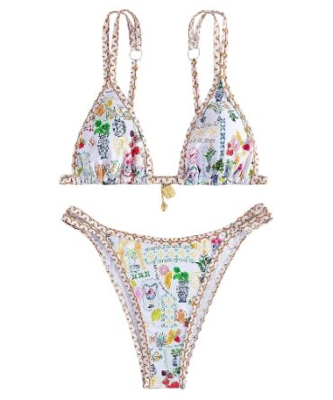 Traje de Baño Blanco Estampado Verano