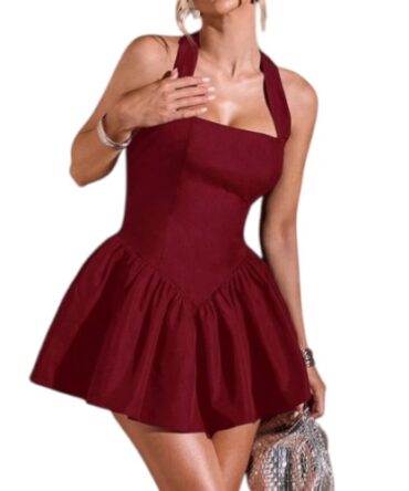 Vestido rojo oscuro