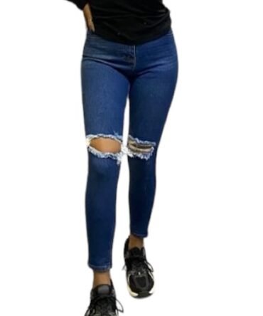 Skinny azul medio roto rodilla R20