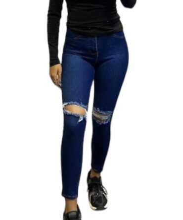 Skinny azul oscuro roto rodilla R18