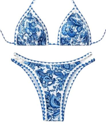 Traje de Baño Estampado Azul