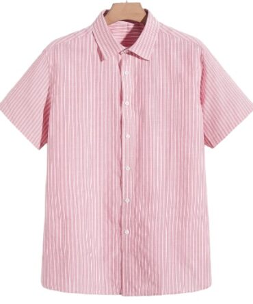 Camisa rosada rayas blancas