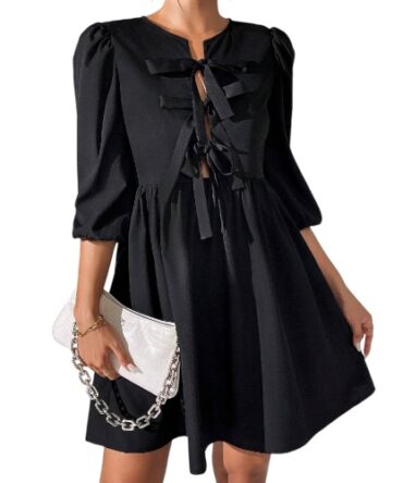Vestido Negro Lazos