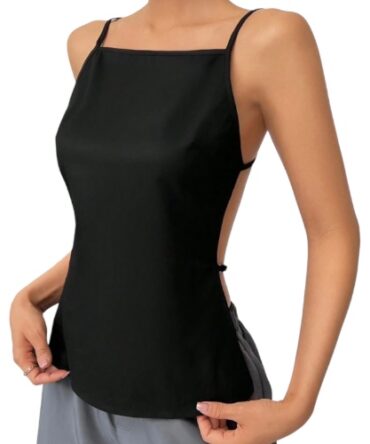 Blusa trenzada espalda negra