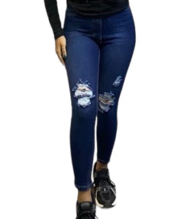 Skinny azul Oscuro roto