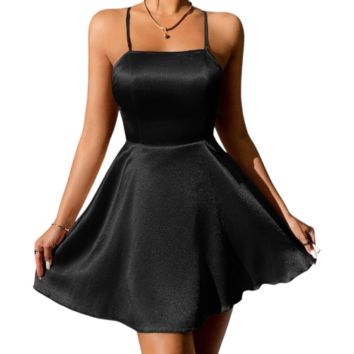 Vestido negro seda