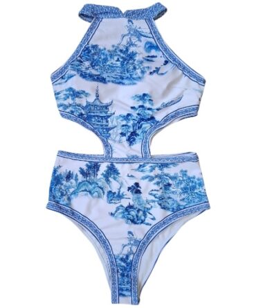 Traje de baño entero estampado