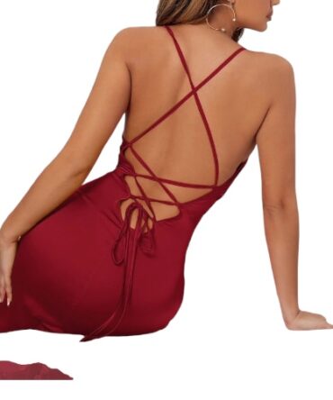 Vestido rojo satinado