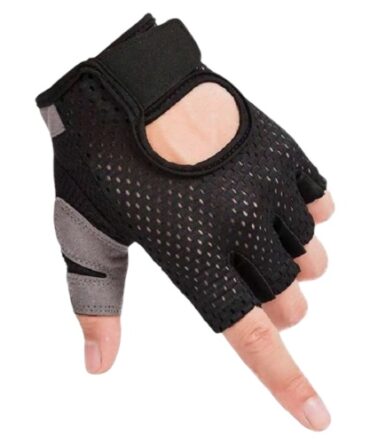 Guantes Negro Detalle Gris