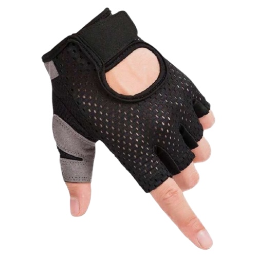 Guantes Negro Detalle Gris