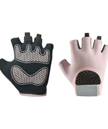 Guantes Gris Con Rosado