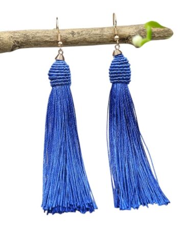 Zarcillos Largos Azul Rey