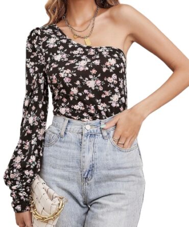 Blusa flores una manga
