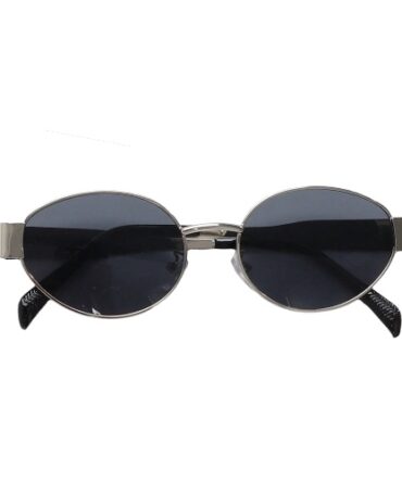 Lentes plateados cristal negro
