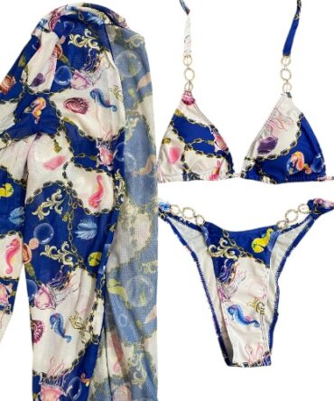 Traje de baño Azul Estampado