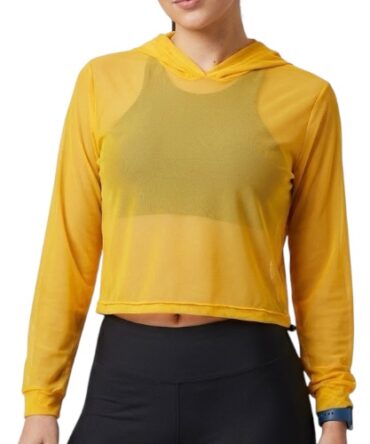 Suéter malla capucha amarillo