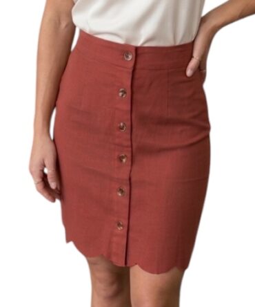 Falda con botones color ladrillo