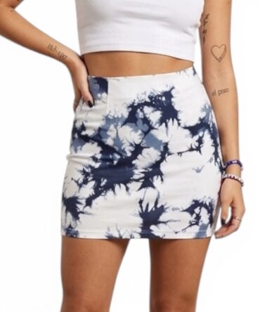 Falda tie dye azul