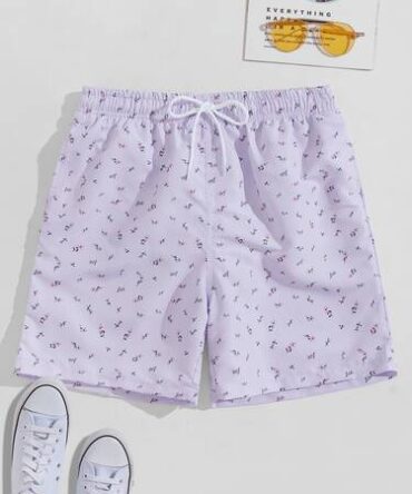 Short Playero Morado Estampado