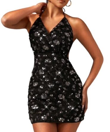 Vestido Lentejuelas Negro