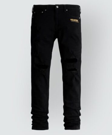 Jean Hollister Stacked Skinny Logo Amarillo Negro Roto