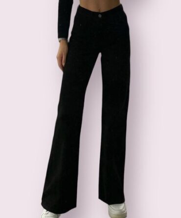 Bota Ancha Stretch Negro liso