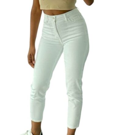 Dad Jean Strech Blanco Liso