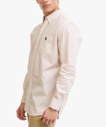 Camisa Polo Manga Larga beige cuadritos #20