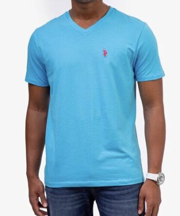 Franela Polo Azul Cielo Cuello V