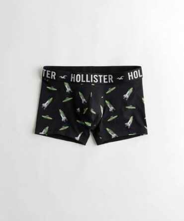 Boxer Negro Estampado Espacial Hollister
