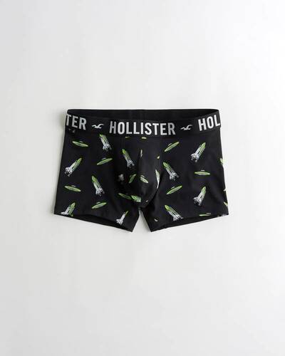 Boxer Negro Estampado Espacial Hollister