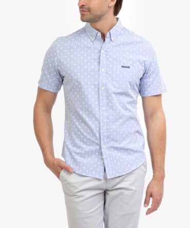 Camisa Polo Azul Estampada